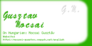 gusztav mocsai business card